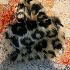 Urban Outfitters Black and Tan Faux Fur Bag